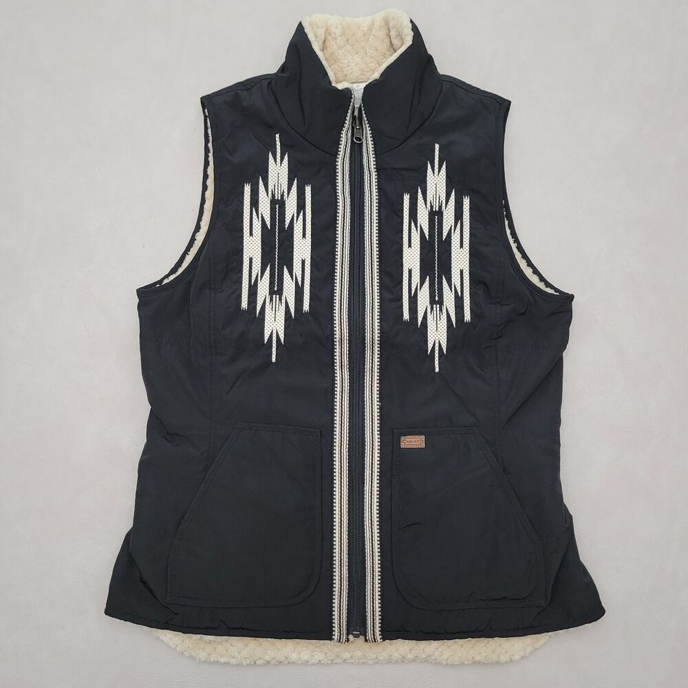 Ariat Womens Dilon Chimayo Vest Country Western Sherpa Lined Reversible Size Sm